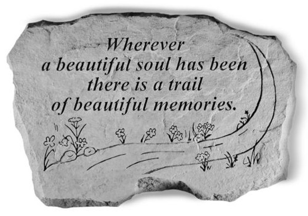 Stepping Stone Garden memorial with poem - Wherever a beautiful